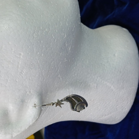 Wind Star Sterling Silver Dangle Earrings Hook Style - Picture 6 of 12